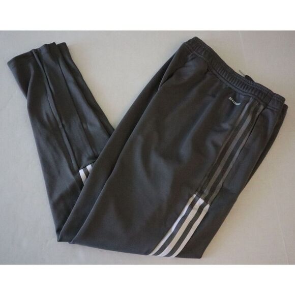 adidas Men's Sz M Gray/White 3-Striped Aeroready PrimeGreen Track Pants - Picture 9 of 11